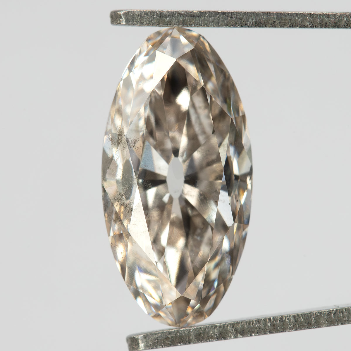 2.44 ct Light Champagne Lab-Grown Diamond, Old Mine Moval Cut, BLD124, product photograph 10, g view.