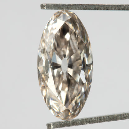 2.44 ct Light Champagne Lab-Grown Diamond, Old Mine Moval Cut, BLD124, product photograph 10, g view.