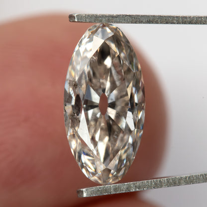 2.44 ct Light Champagne Lab-Grown Diamond, Old Mine Moval Cut, BLD124, product photograph 18, h view.