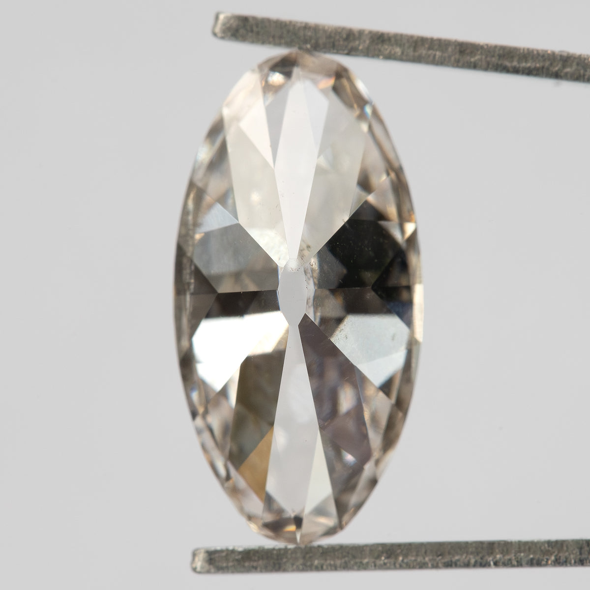 2.44 ct Light Champagne Lab-Grown Diamond, Old Mine Moval Cut, BLD124, product photograph 11, i view.