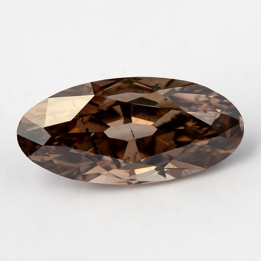 1.43 ct pinkish-brown lab-grown elongated oval diamond, main face-up view, SKU BLD154