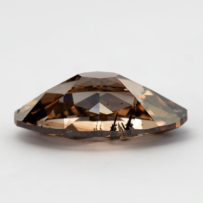 1.43 ct pinkish-brown lab-grown elongated oval diamond, low side profile, SKU BLD154