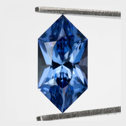 12 x 6 mm Royal Blue Lab-Grown Sapphire, BLS126 Brilliant Cut, product photograph 1, aa view.