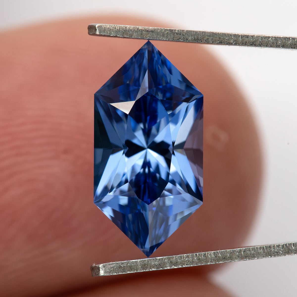 12 x 6 mm Royal Blue Lab-Grown Sapphire, BLS126 Brilliant Cut, product photograph 8, b view.