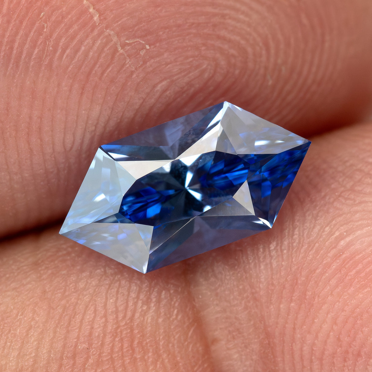 12 x 6 mm Royal Blue Lab-Grown Sapphire, BLS126 Brilliant Cut, product photograph 10, g view.