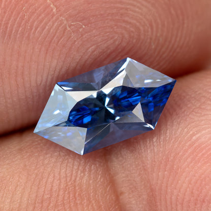 12 x 6 mm Royal Blue Lab-Grown Sapphire, BLS126 Brilliant Cut, product photograph 10, g view.