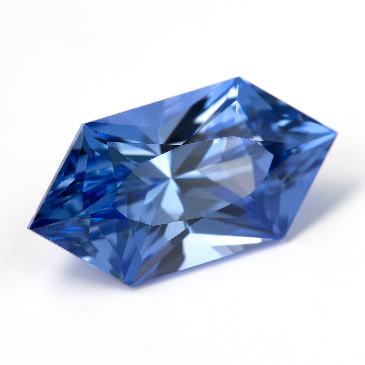 12 x 6 mm Royal Blue Lab-Grown Sapphire, BLS126 Brilliant Cut, product photograph 5, j view.