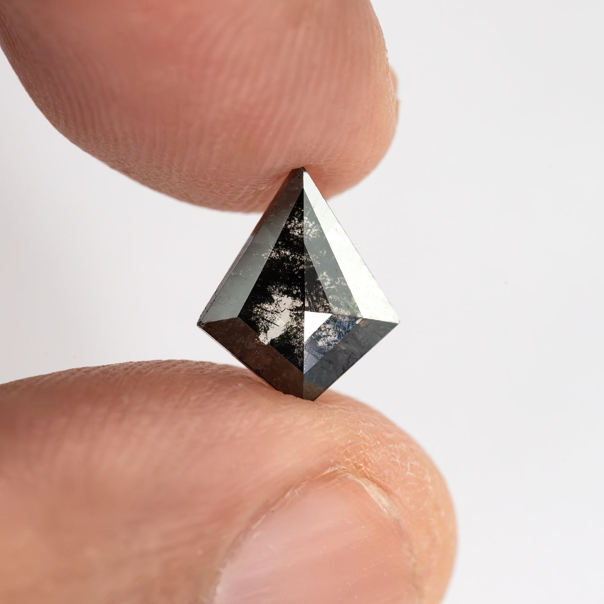1.00 ct 天然ブラックダイヤモンド（カイトカット）、ソルト＆ペッパーの特徴、石の画像12、SKU BND155