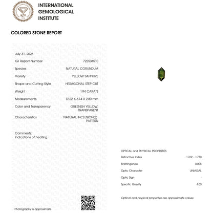 Natural sapphire BNS181 laboratory report image 1