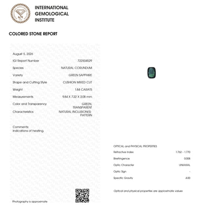 Natural sapphire BNS182 laboratory report image 1