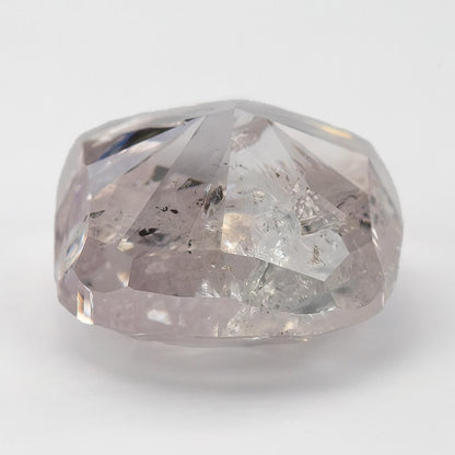 Side profile of the loose natural cushion diamond, showing its crown, girdle and pavilion.