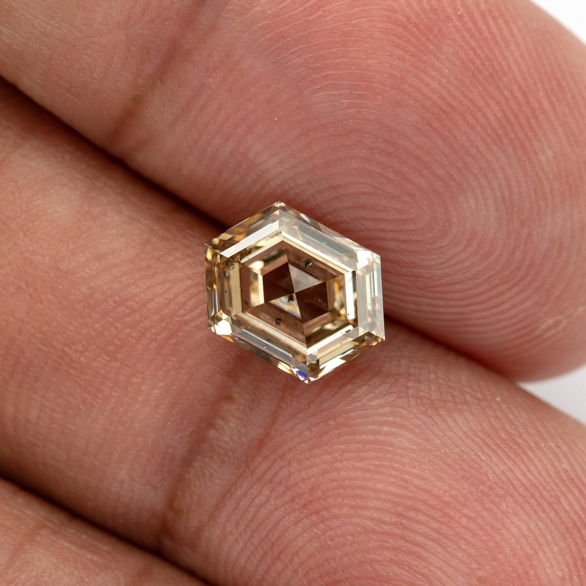 Alternate hand-scale view with warmer reflections. IGI-HEXA-5924-0195CT.