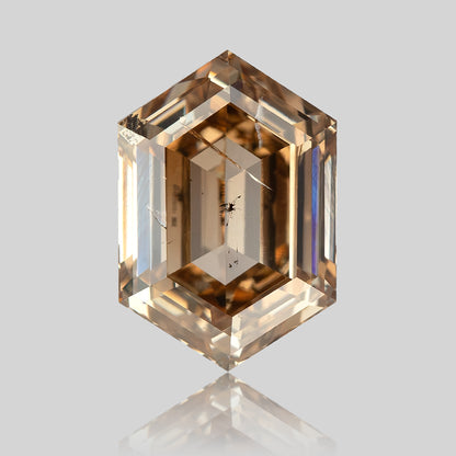Upright face-up view showing the elongated hexagonal outline. IGI-HEXA-5925-0110CT.