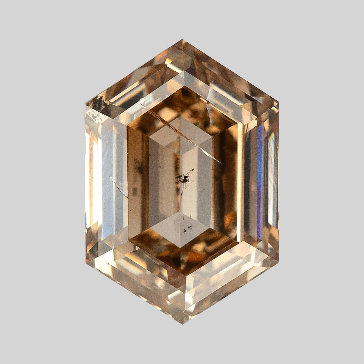 Upright alternate view with lighter brown reflections. IGI-HEXA-5925-0110CT.