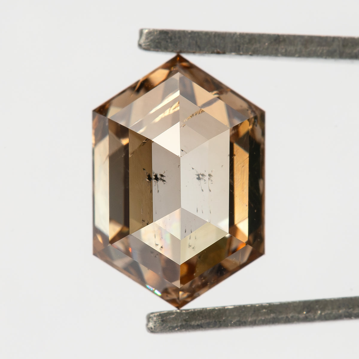 Upright reverse view held in tweezers. IGI-HEXA-5925-0110CT.