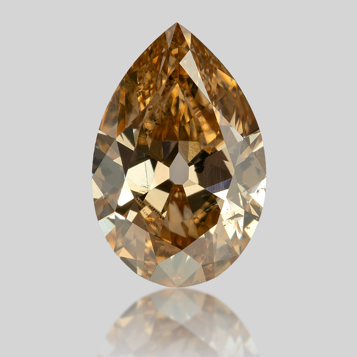 Face-up pear diamond on a neutral background. IGI-PS-5923-0103CT.
