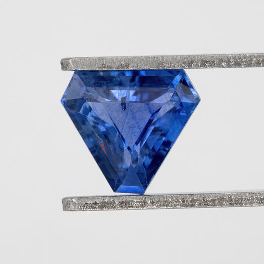 Deep Royal to Midnight Blue 1.03 Ct Sapphire | Unheated Geometric Fancy Cut Gemstone | Natural Sapphire for Contemporary Rings & Designer Jewelry