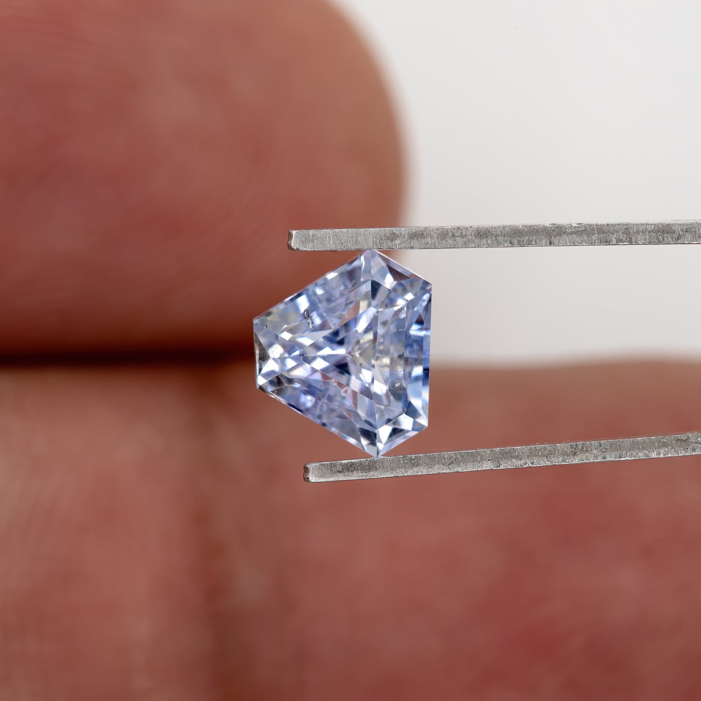 Icy Blue with Subtle Violet Undertones Geometric Cut Sapphire | 1.35 Ct Natural Untreated Gem | Eye Clean Stone for Fine Jewelry Design