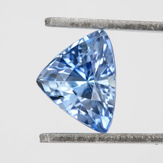 Light Cornflower Blue with Icy Brilliance Trillion Cut Sapphire | 1.26 Ct Unheated Natural Eye Clean Gem | For Statement Rings & Fine Jewelry
