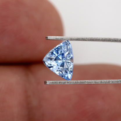 Light Cornflower Blue with Icy Brilliance Trillion Cut Sapphire | 1.26 Ct Unheated Natural Eye Clean Gem | For Statement Rings & Fine Jewelry