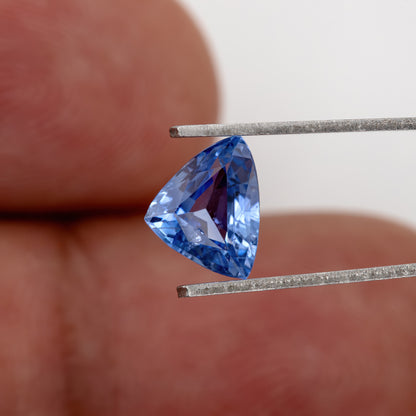 Bright Cornflower to Periwinkle Blue | 1.21 Ct Natural Trillion Sapphire | Unheated Blue Sapphire Gem | Triangle Cut Loose Stone for Bespoke Jewelry, Ring, or Pendant