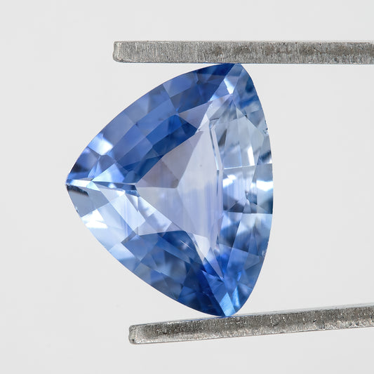 Vibrant Cornflower to Sky Blue | Natural Trillion Cut Sapphire 1.22 Ct | Eye Clean Untreated Blue Sapphire | Fine Gemstone for Statement Jewelry & Custom Rings