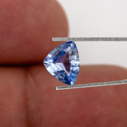 Vibrant Cornflower to Sky Blue | Natural Trillion Cut Sapphire 1.22 Ct | Eye Clean Untreated Blue Sapphire | Fine Gemstone for Statement Jewelry & Custom Rings