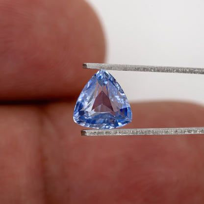 Light to Cornflower Blue | Natural Trillion Blue Sapphire 1.27 Ct | Untreated Eye Clean Gem | Vibrant Loose Sapphire for Fine Rings & Custom Jewelry