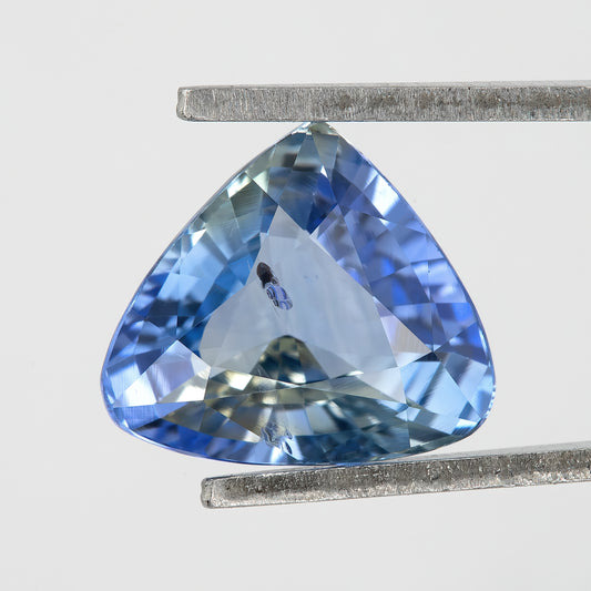 Bi-color Mix of Icy Blue | Natural Bicolor Sapphire 1.88ct | Oval Cut Eye Clean Blue and Champagne Yellow Gem | Untreated Gemstone for Statement Jewelry