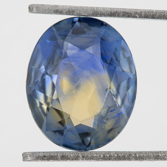 Bicolor – Blue & Yellow | 2.58 Ct Sapphire Oval Cut | Natural Heated Ceylon Gemstone | Sapphire for Ring or Pendant | Eye Clean