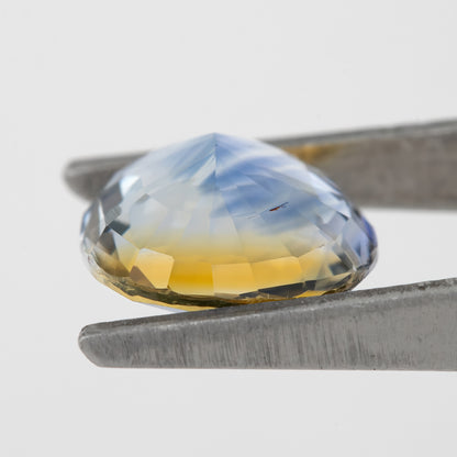 Bicolor – Blue & Yellow | Natural Sapphire 2.43 Ct | Oval Cut Heated Ceylon Gem | Eye Clean Gemstone for Statement Ring or Pendant