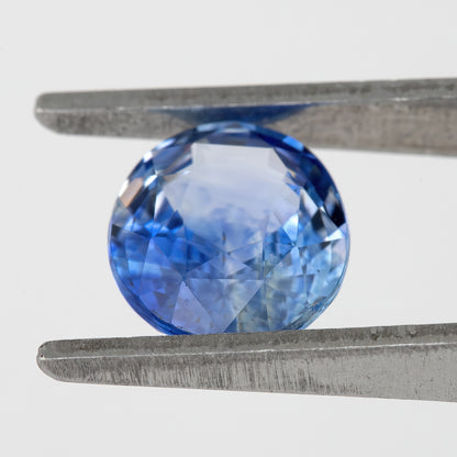 Bicolor - Blue & White | Natural Sapphire 1.73 Ct | Oval Cut Heated Ceylon Gemstone | Eye Clean Loose Stone for Fine Jewelry | Unique Cut