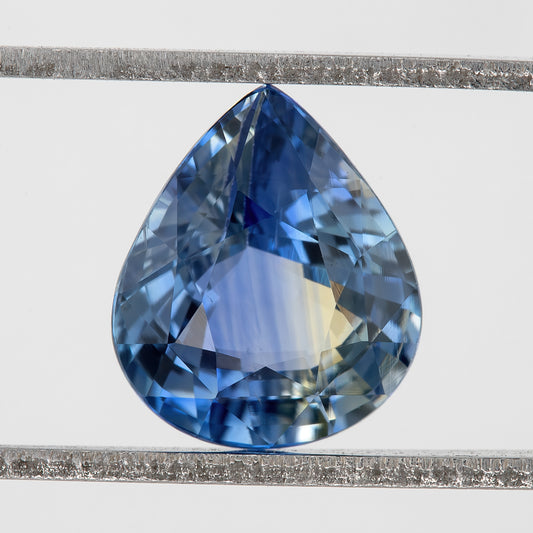 Bicolor – Blue & Yellow | Natural Sapphire 2.03 Ct | Pear Cut Heated Gemstone | Eye Clean Loose Ceylon Stone for Jewelry or Ring Making