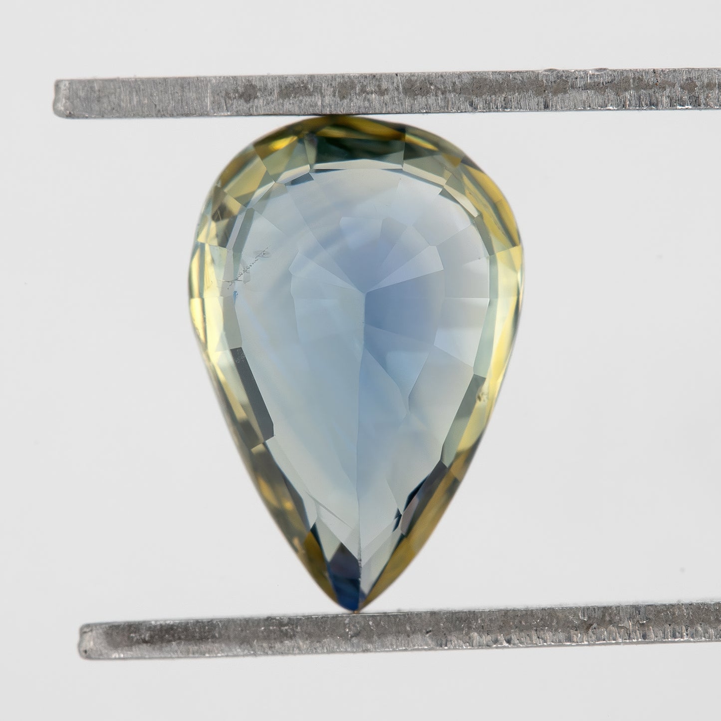 Natural Bicolor Sapphire 1.71 Ct | Pear Shape Blue Yellow Ceylon Gem | Eye Clean Heated Loose Stone for Fine Jewelry Design | KK34