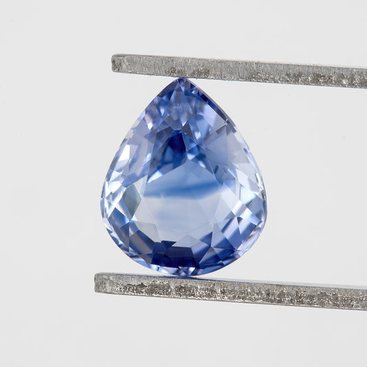 Bicolor – Blue & White Sapphire 1.00 Ct | Pear Cut Untreated Ceylon Gemstone | Eye Clean Loose Stone for Fine Jewelry or Pendant Design