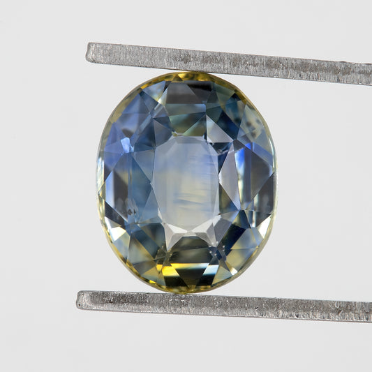 Bicolor – Blue & Yellow Sapphire 1.58 Ct | Oval Cut Untreated Ceylon Gemstone | Eye Clean Loose Stone for Fine Jewelry or Ring Design