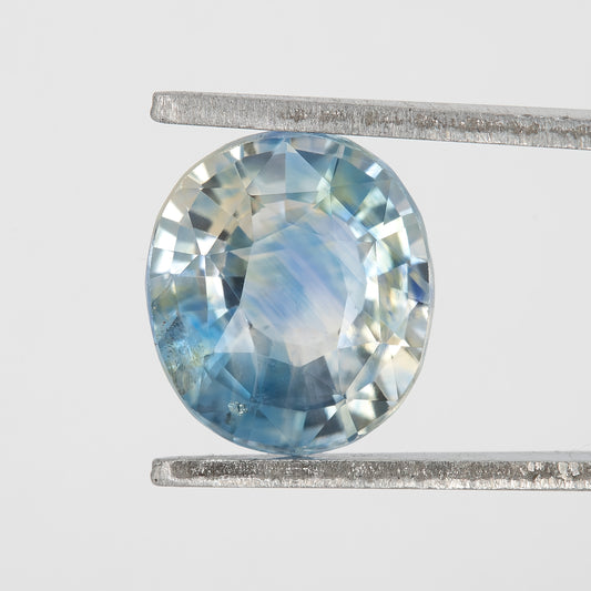 Bicolor – Blue & Soft Golden Yellow Sapphire 1.87 Ct | Oval Cut Untreated Eye Clean Ceylon Gemstone | Loose Stone for Fine Jewelry or Ring Design