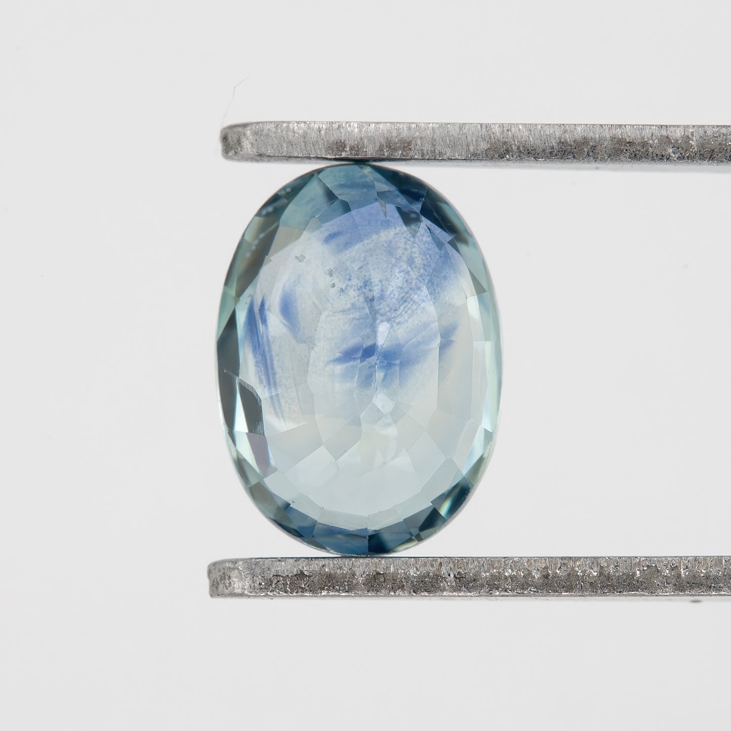 Bicolor – Blue & Icy White Sapphire 1.18 Ct | Oval Cut Untreated Eye Clean Ceylon Loose Gemstone | Rare Stone for Fine Jewelry Design