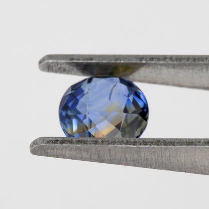 Bicolor – Deep Blue & Smoky White Sapphire 1.28 Ct | Oval Cut Untreated Ceylon Loose Gemstone | Eye Clean Rare Stone for Fine Jewelry Design