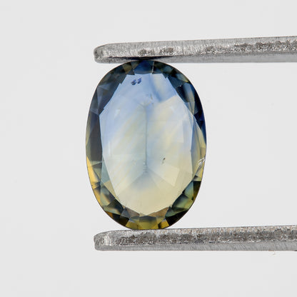 Bicolor – Blue and Champagne Yellow Sapphire 0.94 Ct | Oval Cut Untreated Natural Gemstone | Loose Ceylon Stone for Custom Jewelry Design