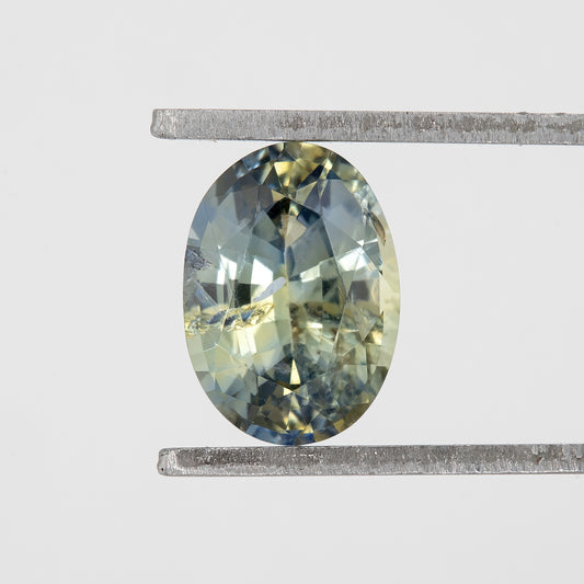 Champagne Yellow Blue Bicolor Sapphire | 1.05 Ct Natural Untreated Oval Cut Gem | Eye Clean Stone for Ring or Pendant | Fine Jewelry Use