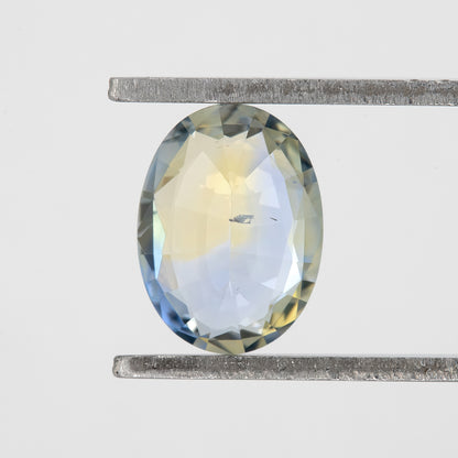Champagne Yellow Blue Bicolor Sapphire | 0.88 Ct Natural Untreated Oval Cut Gem | Eye Clean Stone for Ring | Rare Luxury Jewelry Gem