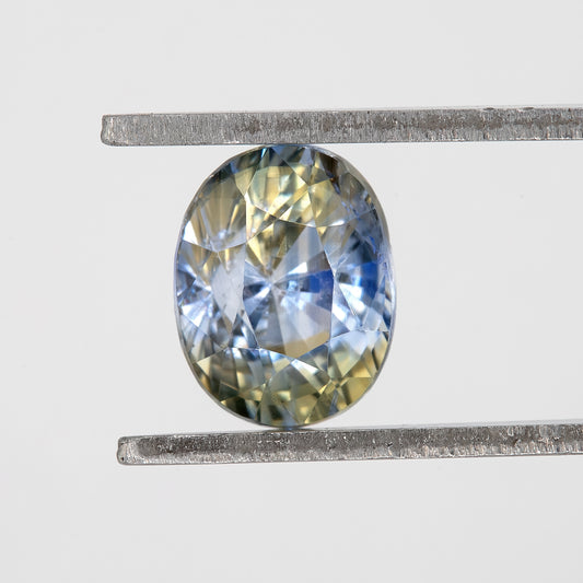 Champagne Yellow Blue Bicolor Sapphire | 1.28 Ct Natural Untreated Oval Cut | Eye Clean Gem for Statement Jewelry or Custom Ring