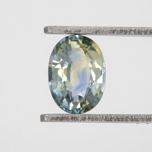 Champagne Yellow Blue Bicolor Sapphire | 1.06 Ct Natural Untreated Oval Cut Gemstone | Eye Clean Stone for Fine Rings or Jewelry Designs