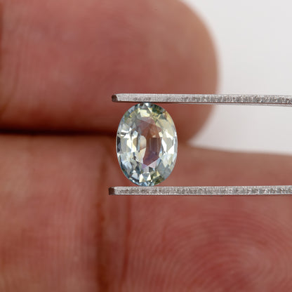 Champagne Yellow Blue Bicolor Sapphire | 1.06 Ct Natural Untreated Oval Cut Gemstone | Eye Clean Stone for Fine Rings or Jewelry Designs