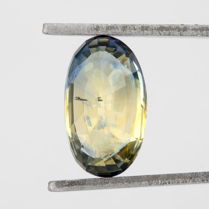 Champagne Yellow and Blue Sapphire | 1.92 Ct Oval Cut Unheated Gemstone | Eye Clean Sapphire for Fine Jewelry and Designer Rings