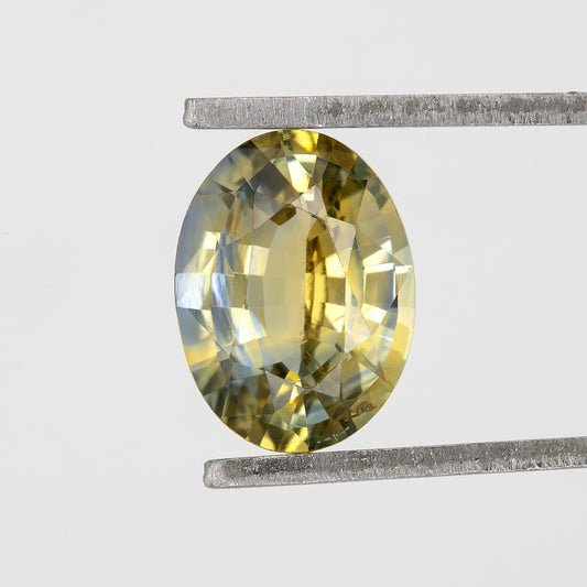 Champagne Yellow and Blue Sapphire | 1.02 Ct Oval Cut Unheated Natural Gemstone | Eye Clean Sapphire for Fine Rings and Designer Jewelry