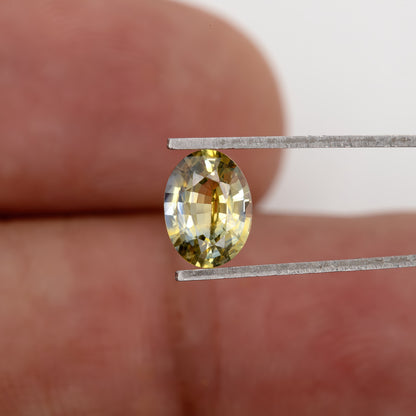 Champagne Yellow and Blue Sapphire | 1.02 Ct Oval Cut Unheated Natural Gemstone | Eye Clean Sapphire for Fine Rings and Designer Jewelry