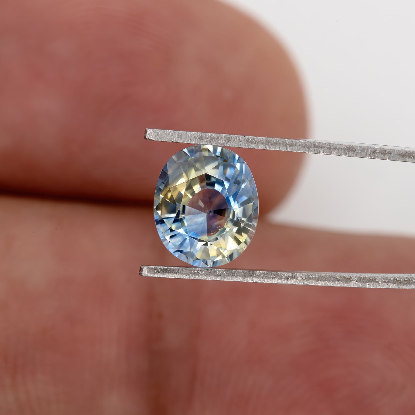 Blue and Champagne Yellow Sapphire | 1.47 Ct Oval Cut Unheated Natural Gemstone | Elegant Center Stone for Fine Jewelry or Rings