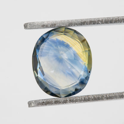 Blue and Champagne Yellow Sapphire | 1.47 Ct Oval Cut Unheated Natural Gemstone | Elegant Center Stone for Fine Jewelry or Rings